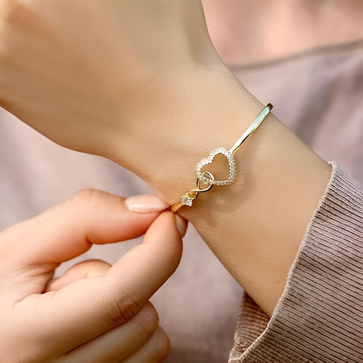 Soultie™ – Colgante con corazón “Amor eterno” | Pulsera para madre e hija
